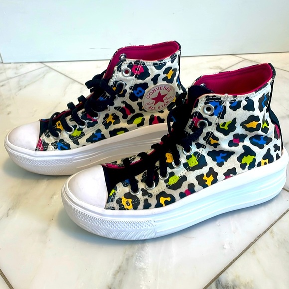 Converse Shoes - Converse Chuck Taylor All Star platform lifted high top sneaker pink leopard …..